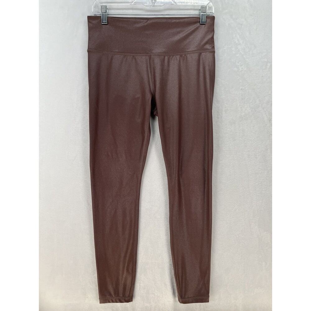 Athleta Elation Leggings‎ Women’s Sz Medium Metallic Pink Shimmer Inside Pocket